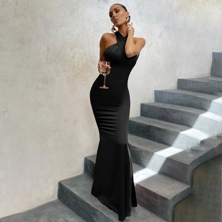 Edith | Damen Fishtail Kleid mit Offenem Rücken und Enganliegendem Schnitt - Elle Zürich
