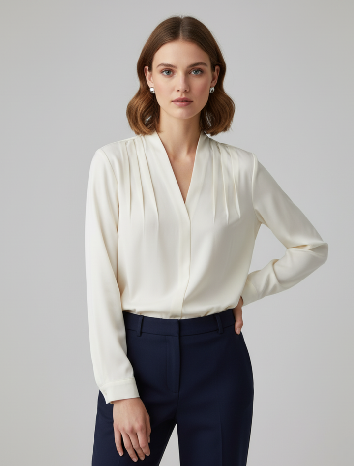 Maria | Women’s Puff Sleeve Blouse Tailored Waist - Elle Zürich
