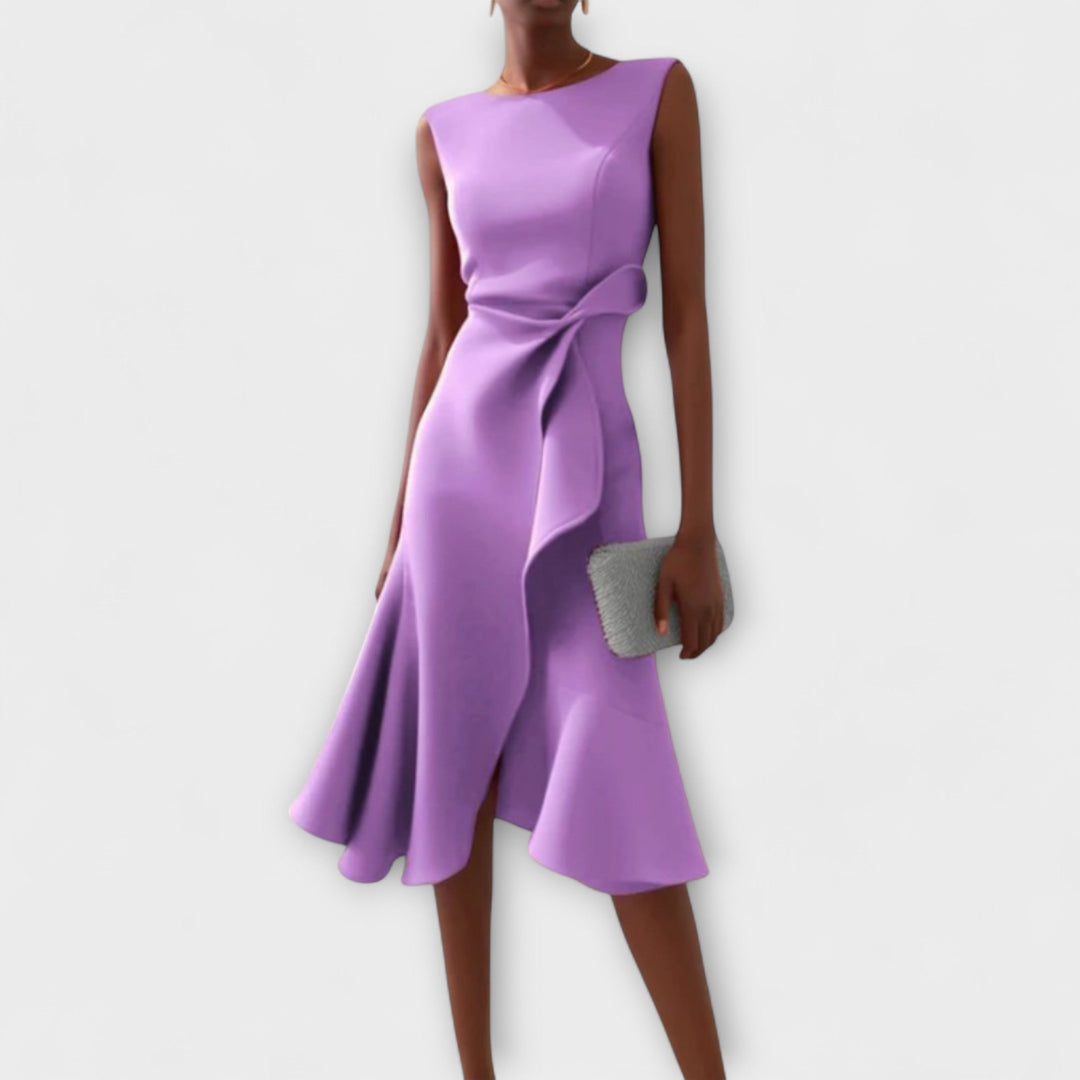 Andrea | Damen Drapiertes Asymmetrisches Midikleid - Elle Zürich