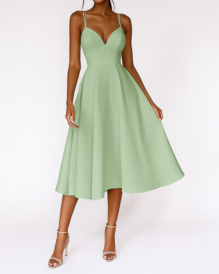 Bella | Women Wedding Guest Strappy Midi Dress - Elle Zürich