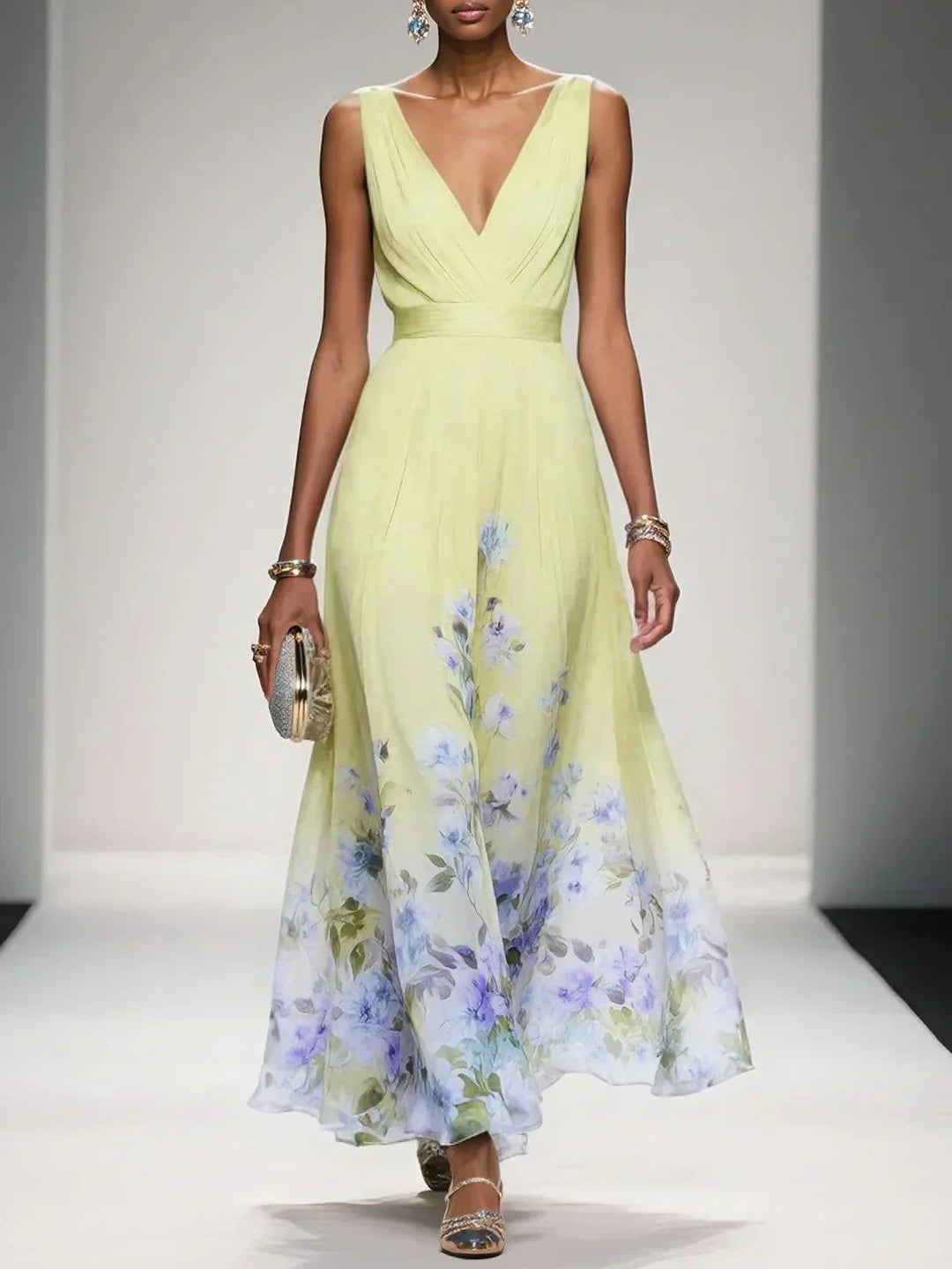 Fiona | Women Floral Print Wedding Guest Dress - Elle Zürich