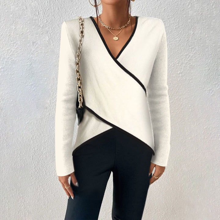 Victoria | Damen V-Ausschnitt Wickelstil Pullover - Elle Zürich