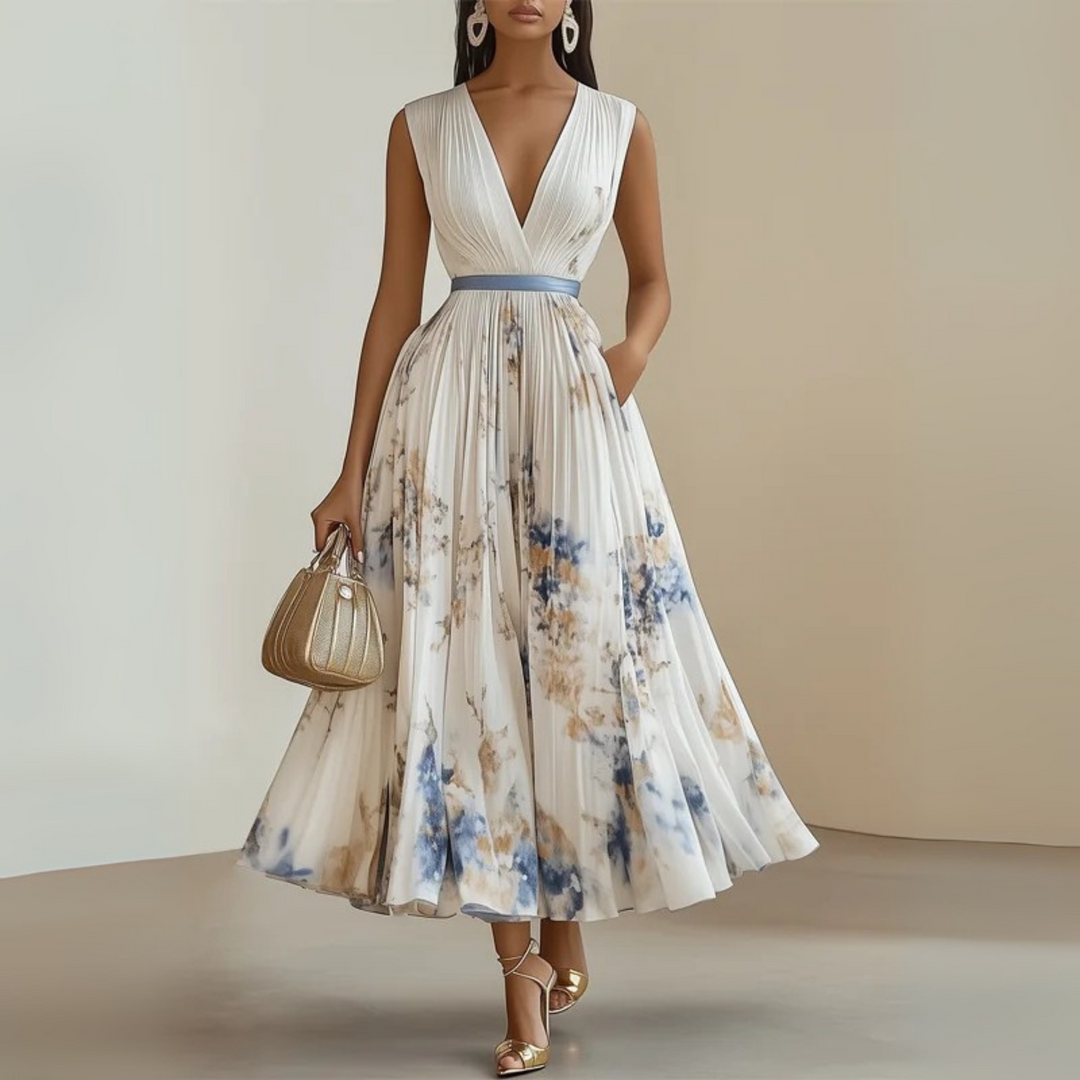 Bettina | Damen Fließendes Ärmelloses Sommer Maxikleid - Elle Zürich