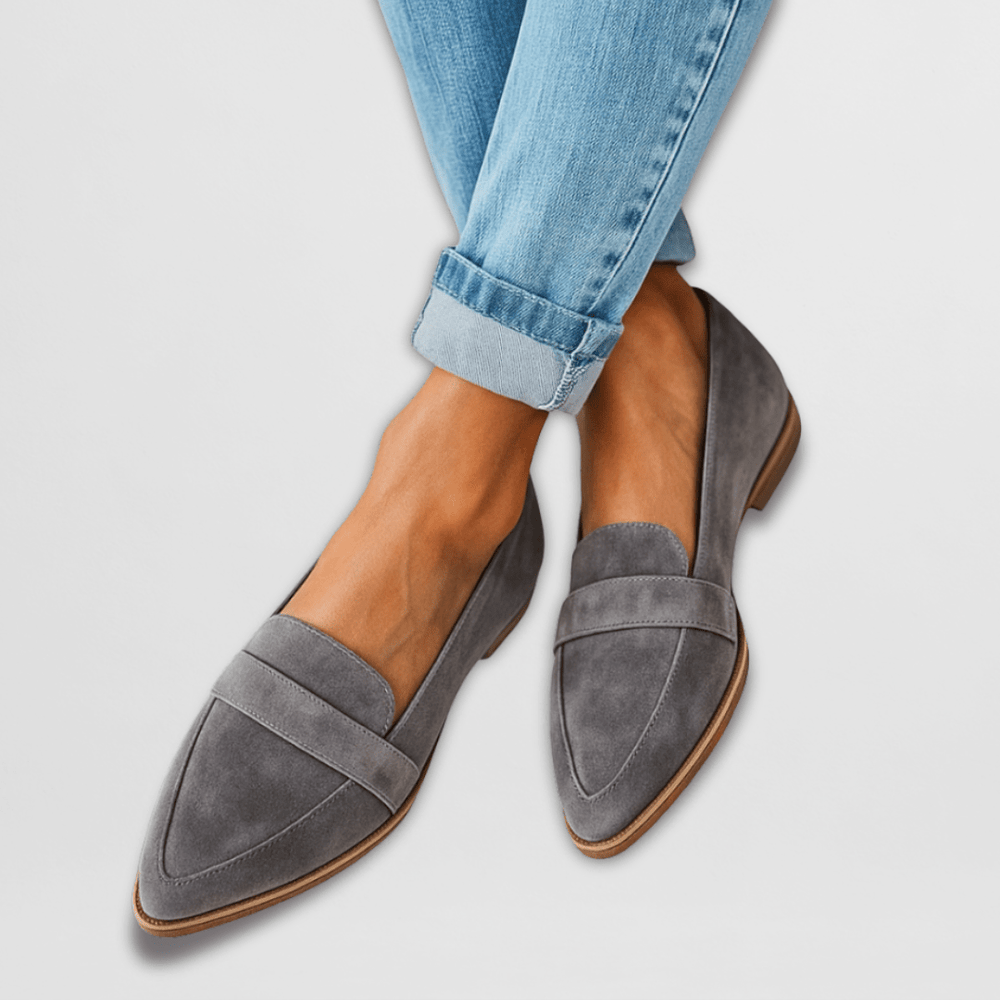 Jasmin | Damen Frühlings Spitz zulaufende Loafers aus Wildleder - Elle Zürich