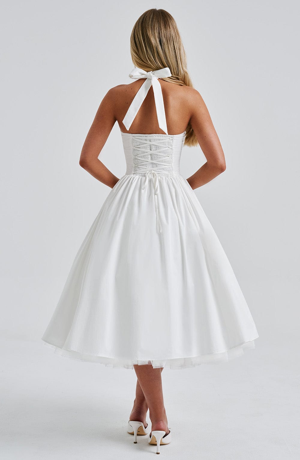 Ariana | Women Wedding Guest Halter Midi Dress - Elle Zürich