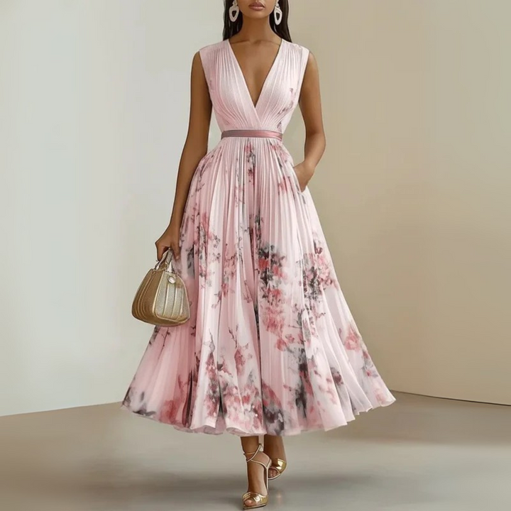 Bettina | Damen Fließendes Ärmelloses Sommer Maxikleid - Elle Zürich