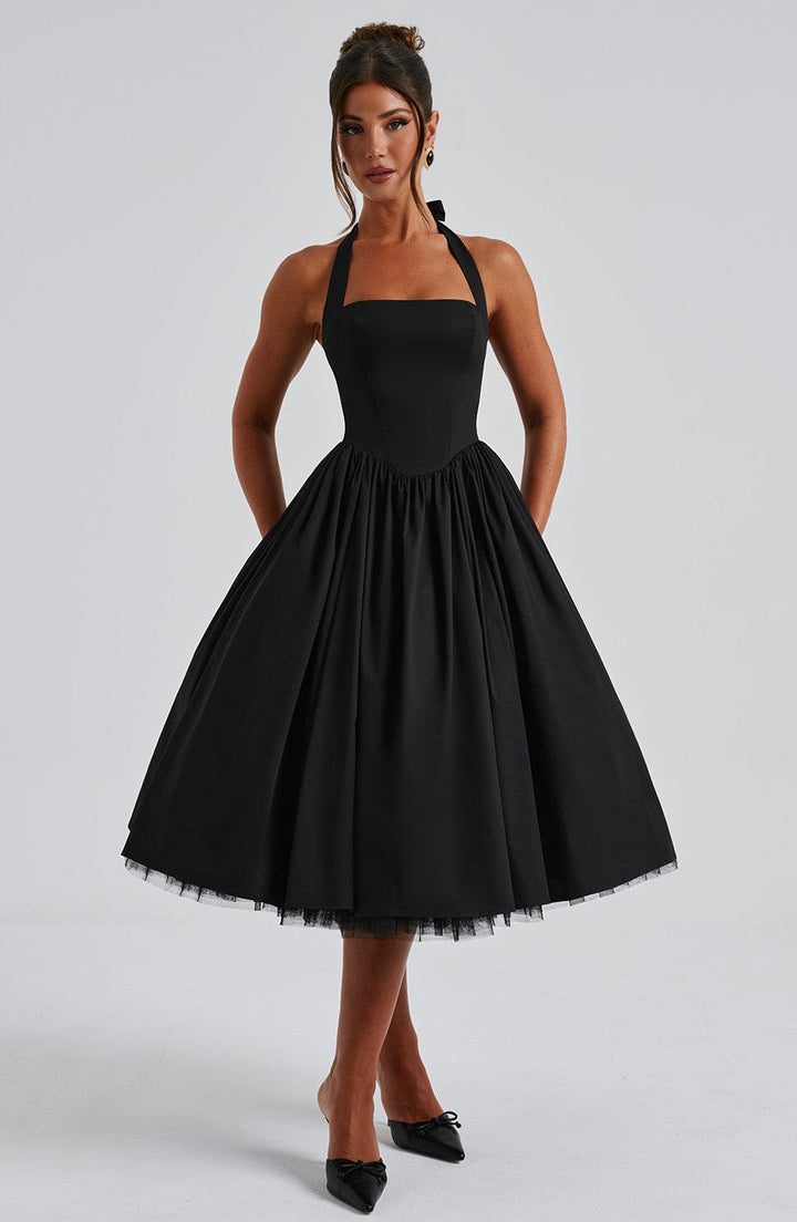 Ariana | Women Wedding Guest Halter Midi Dress - Elle Zürich