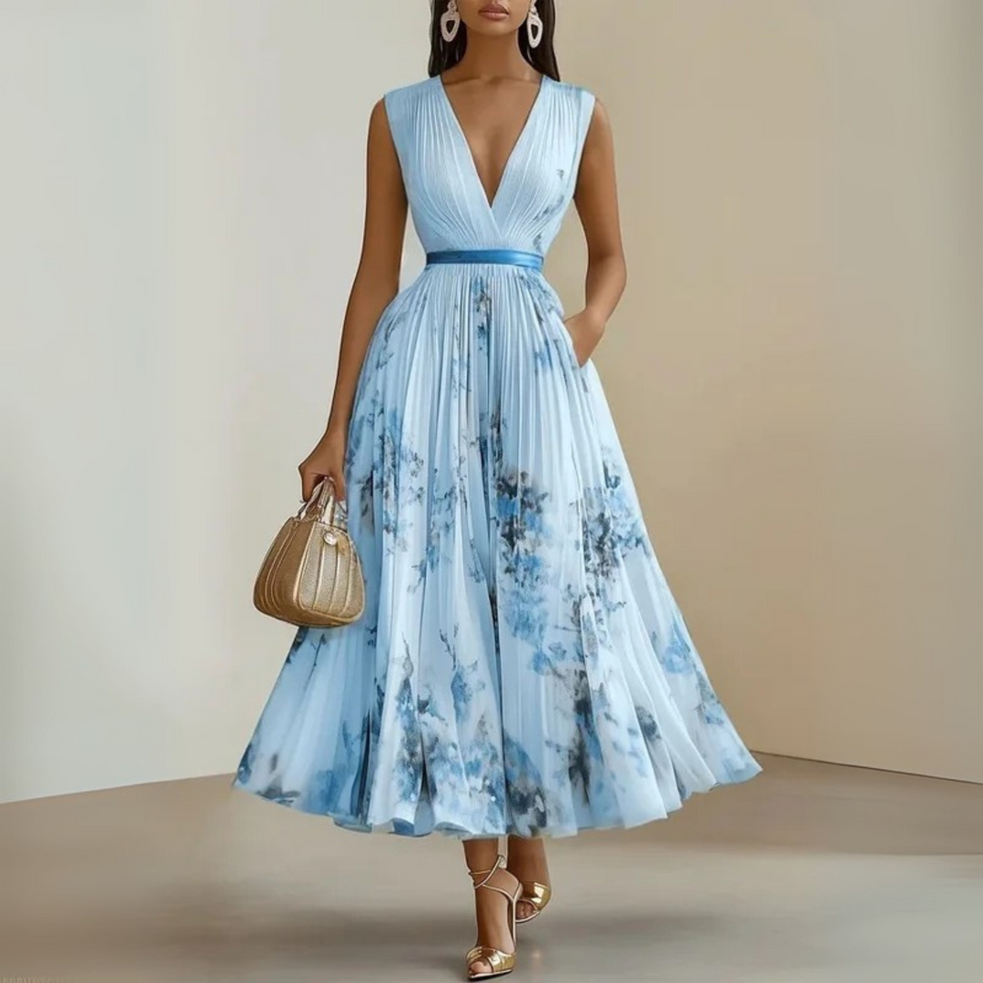Bettina | Damen Fließendes Ärmelloses Sommer Maxikleid - Elle Zürich