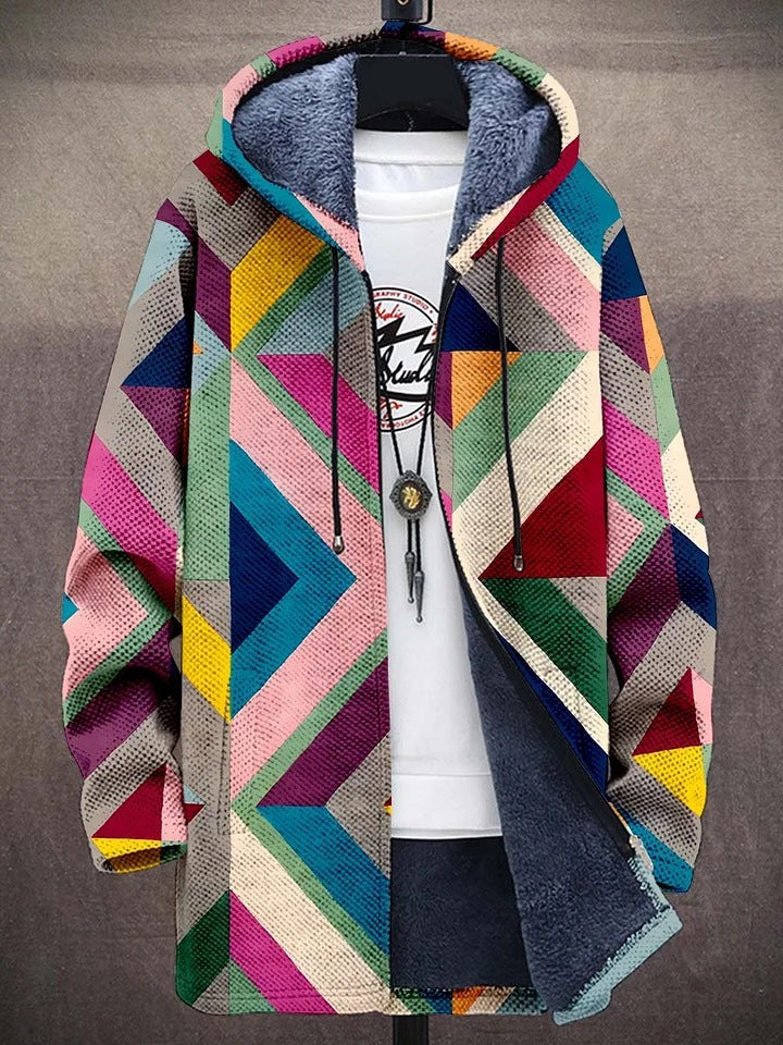 Veronika | Damen Strickjacke mit Lebhaftem Geometrischem Farbblock-Muster - Elle Zürich