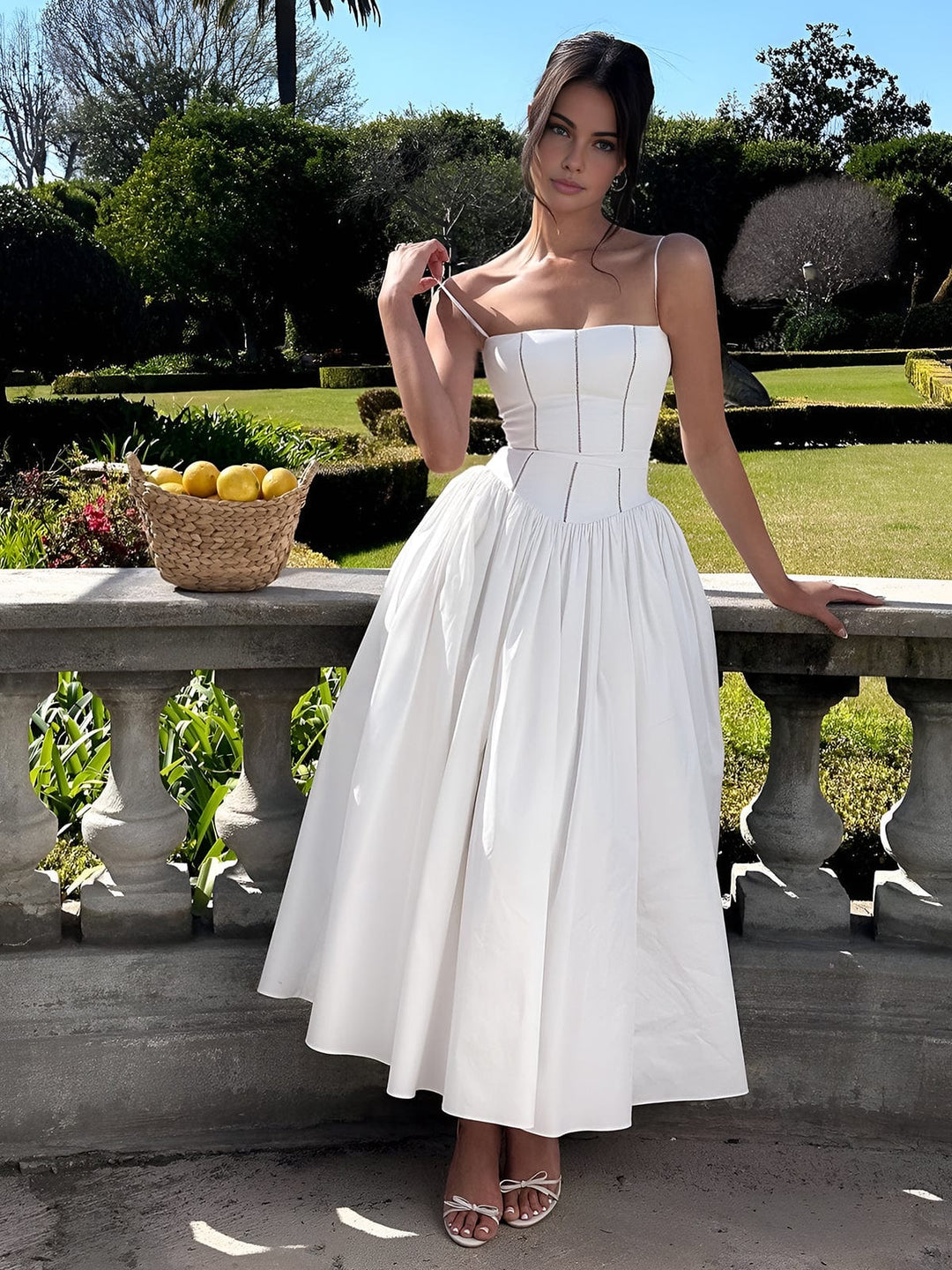 Caroline | Women Wedding Guest Corset Midi Dress - Elle Zürich