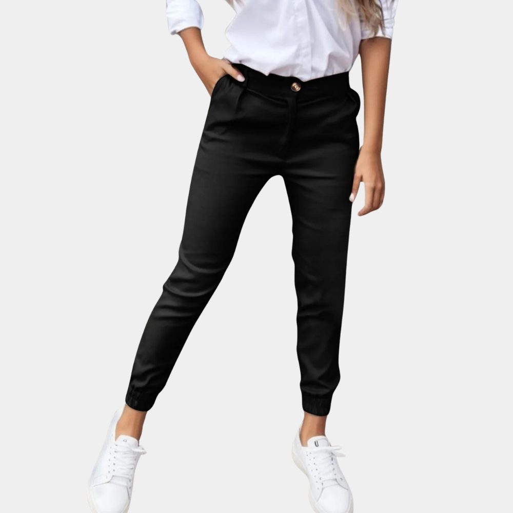 Carolin | Women’s Slim Fit Elastic Ankle Trousers - Elle Zürich