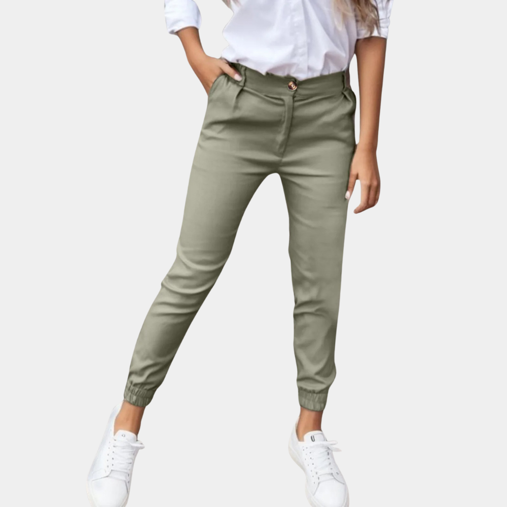 Carolin | Women’s Slim Fit Elastic Ankle Trousers - Elle Zürich