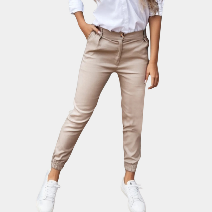 Carolin | Women’s Slim Fit Elastic Ankle Trousers - Elle Zürich