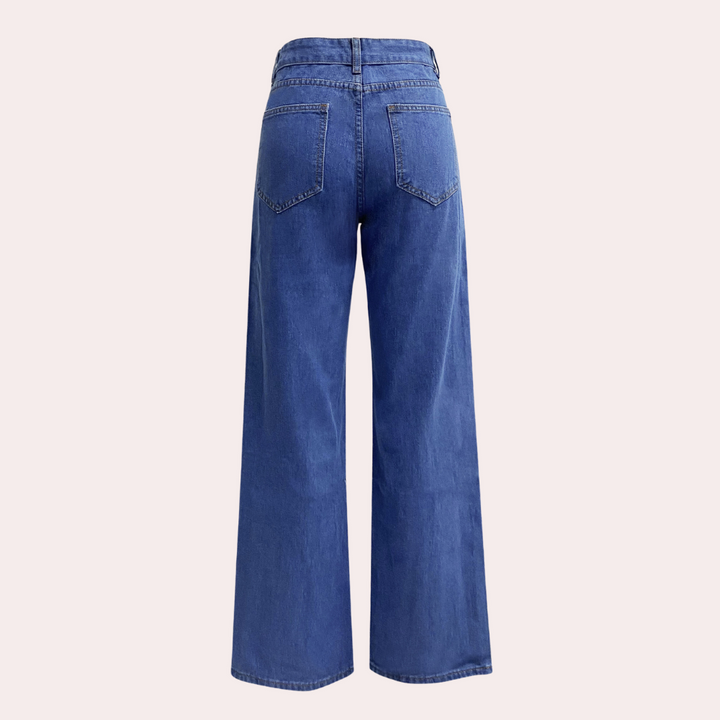 Lara | Damen Hochtaillierte Jeans mit weitem Bein - Elle Zürich
