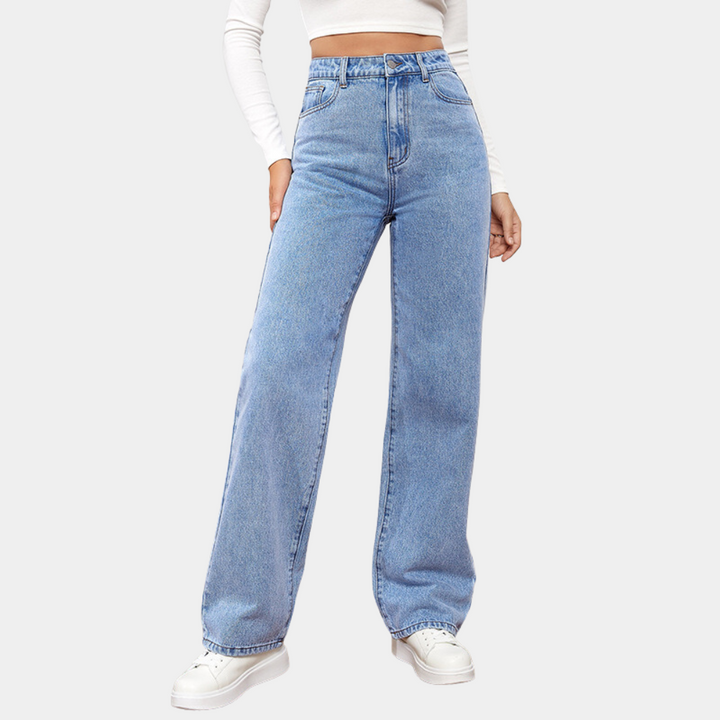 Lara | Damen Hochtaillierte Jeans mit weitem Bein - Elle Zürich
