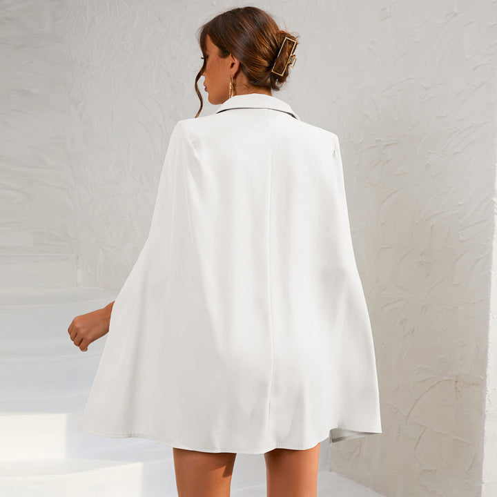 Jessica | Women’s Cape Blazer Mini Dress Gold Buttons - Elle Zürich