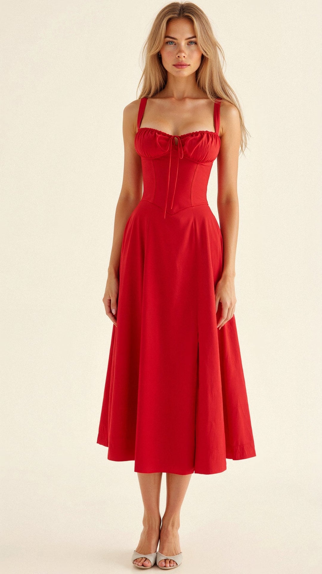 Ursula | Damen Korsett-Midikleid mit fließendem Rock - Elle Zürich