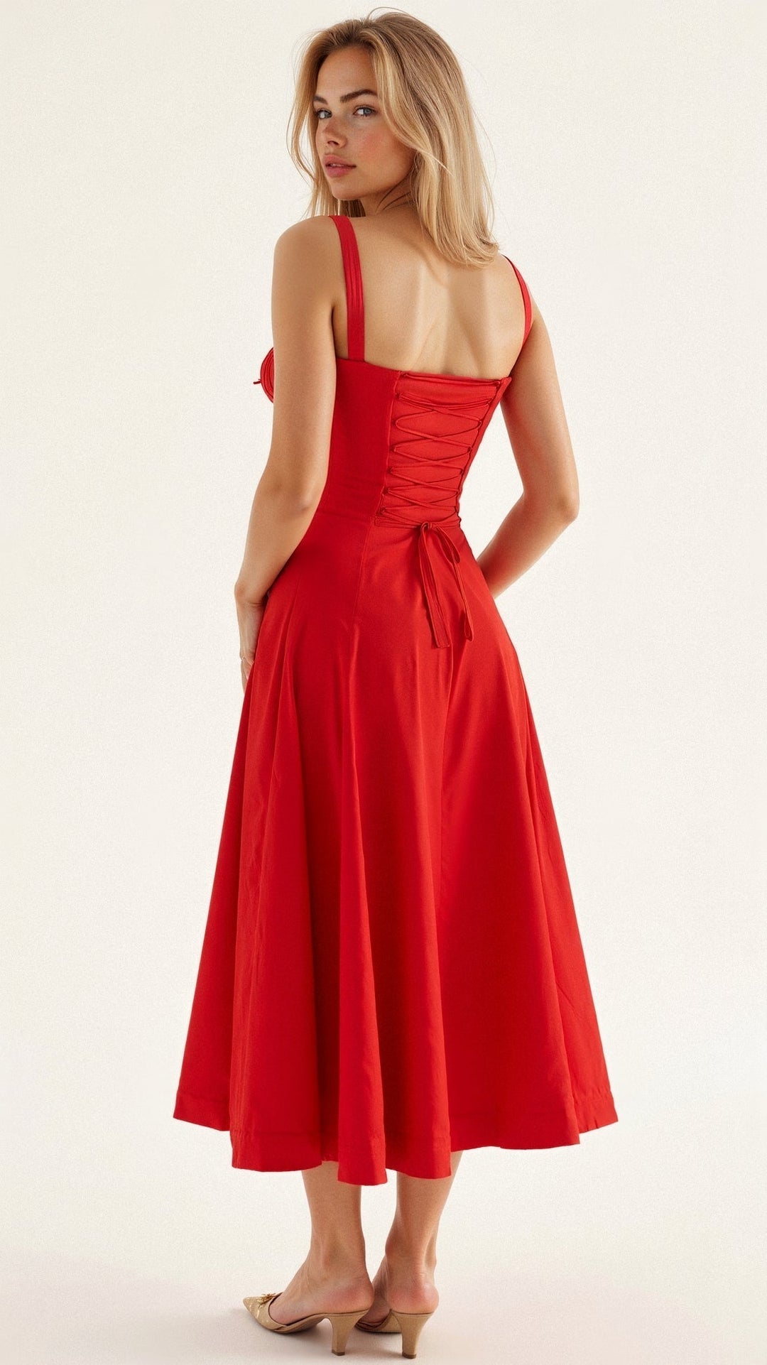 Ursula | Damen Korsett-Midikleid mit fließendem Rock - Elle Zürich