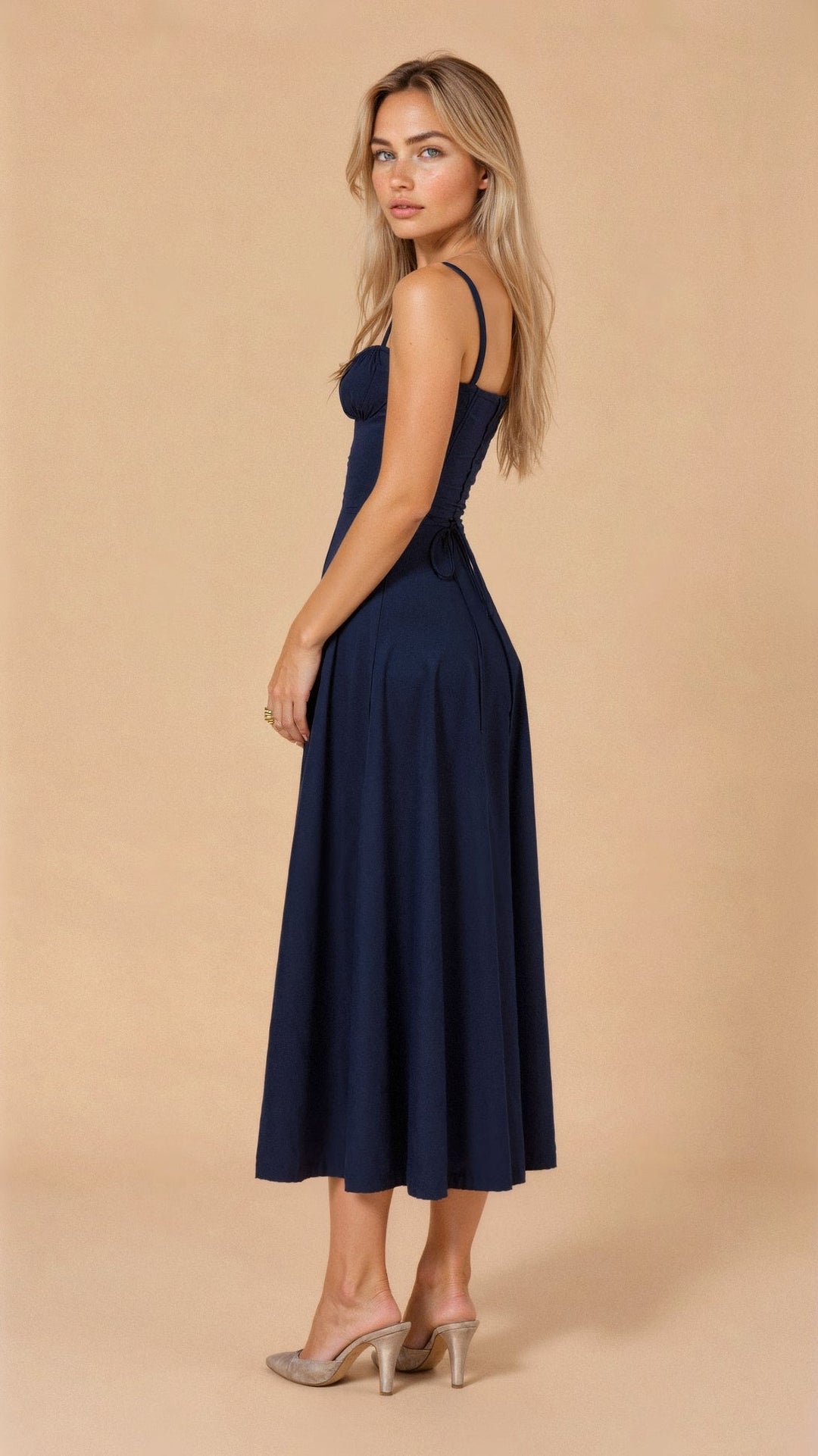 Ursula | Damen Korsett-Midikleid mit fließendem Rock - Elle Zürich
