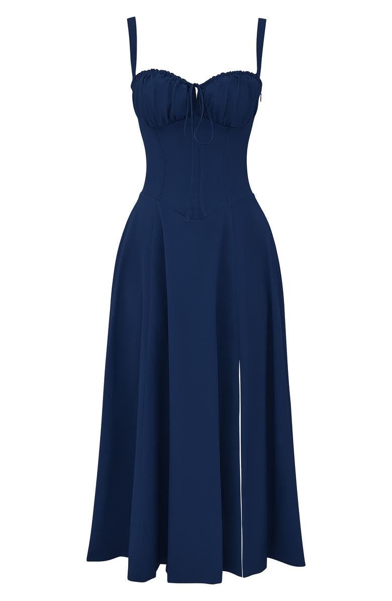 Ursula | Damen Korsett-Midikleid mit fließendem Rock - Elle Zürich