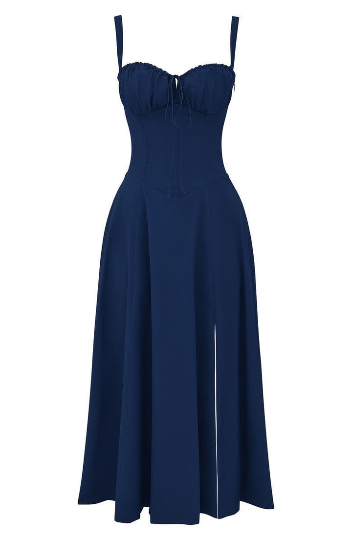 Ursula | Damen Korsett-Midikleid mit fließendem Rock - Elle Zürich