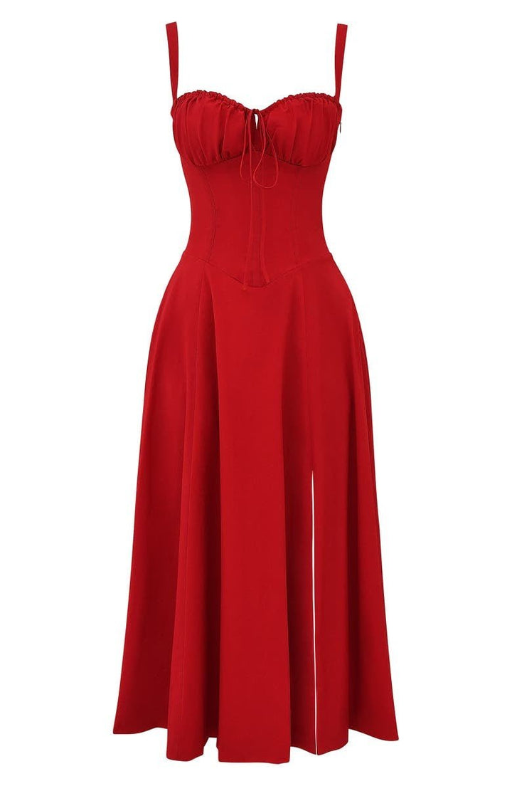 Ursula | Damen Korsett-Midikleid mit fließendem Rock - Elle Zürich