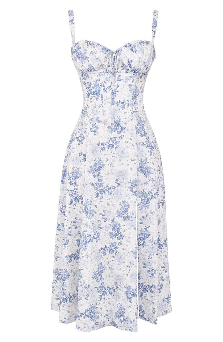 Ursula | Damen Korsett-Midikleid mit fließendem Rock - Elle Zürich