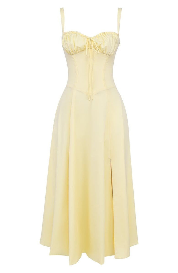 Ursula | Damen Korsett-Midikleid mit fließendem Rock - Elle Zürich