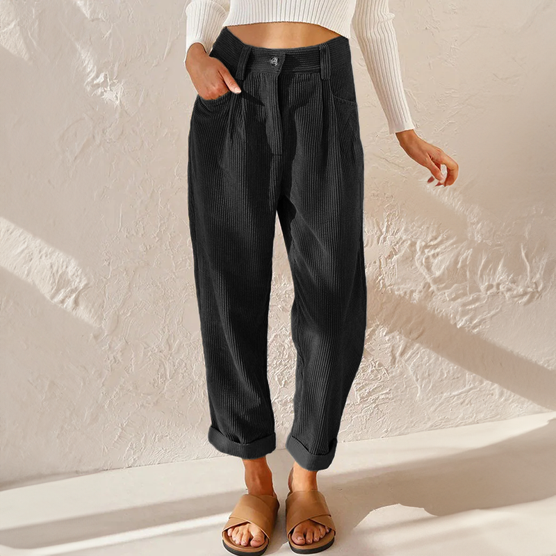 Stefanie | Damen High Waist Wide Leg Hose - Elle Zürich