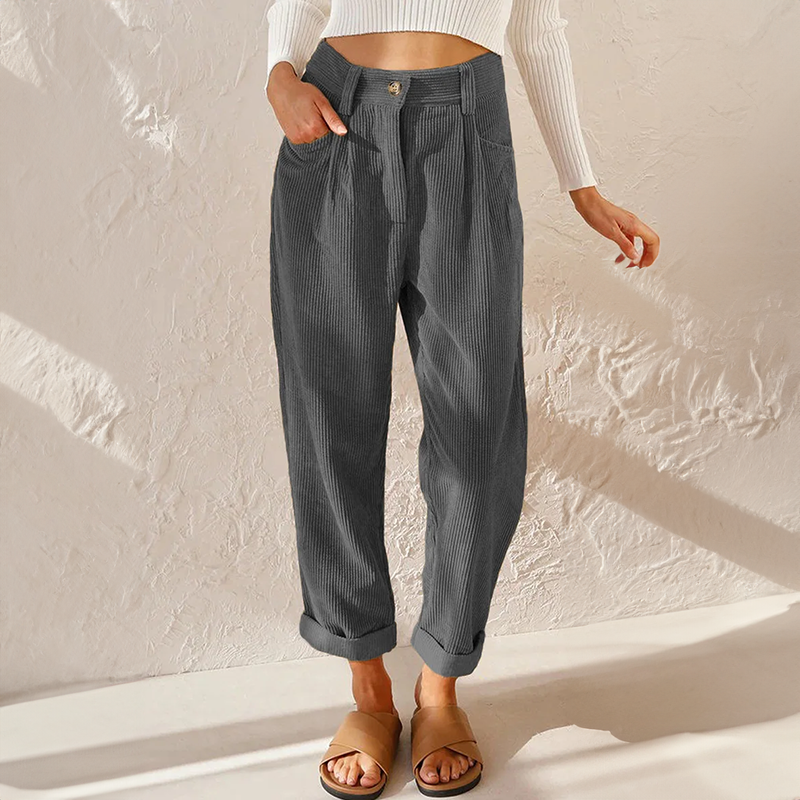 Stefanie | Damen High Waist Wide Leg Hose - Elle Zürich