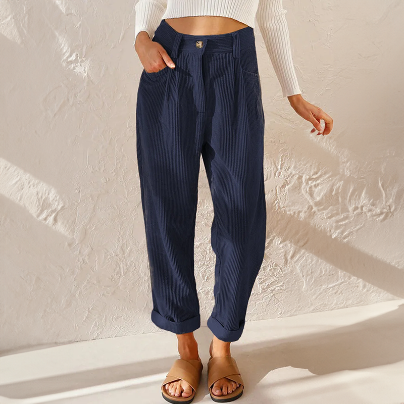 Stefanie | Damen High Waist Wide Leg Hose - Elle Zürich