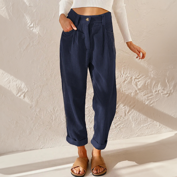 Stefanie | Damen High Waist Wide Leg Hose - Elle Zürich