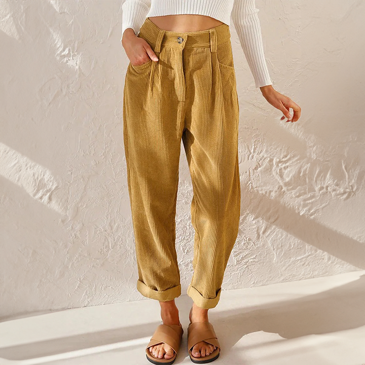Stefanie | Damen High Waist Wide Leg Hose - Elle Zürich