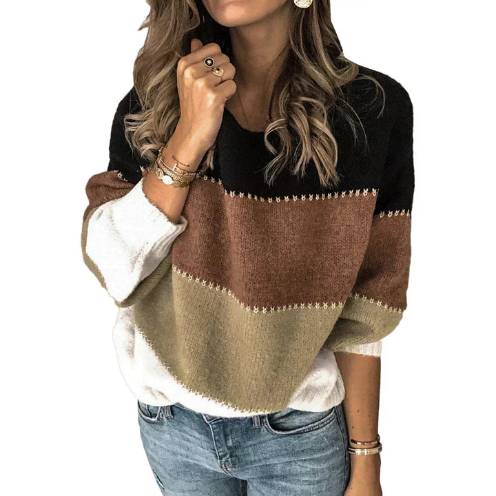 Karin | Damen Colorblock-Pullover für den Frühling - Elle Zürich