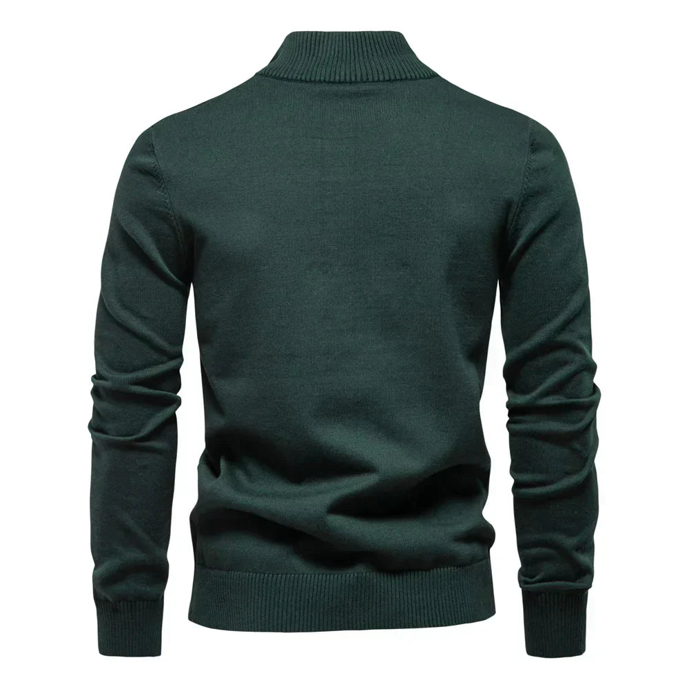 Bruno | Herren Gestreifter Halb-Zip Strickpullover - Elle Zürich