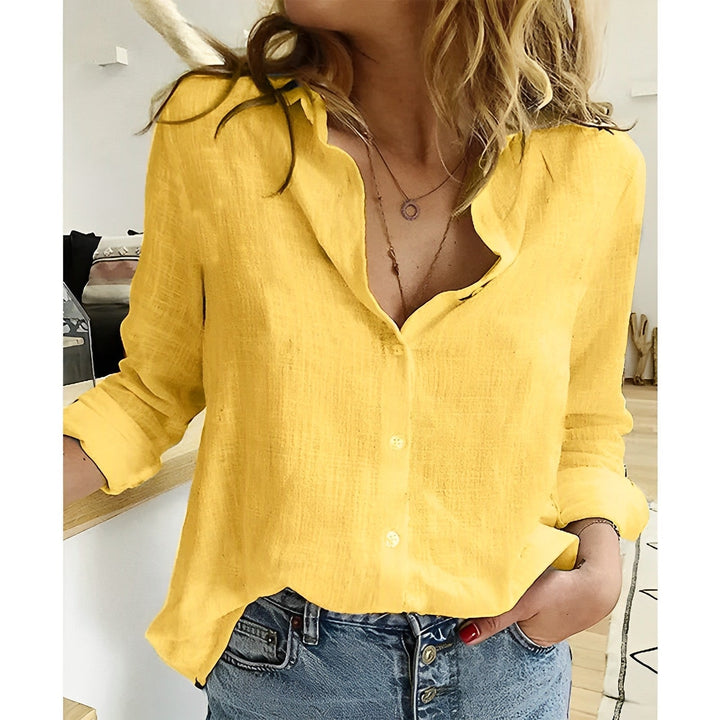 Stefanie  | Damen Lässige Button-Down Bluse - Elle Zürich