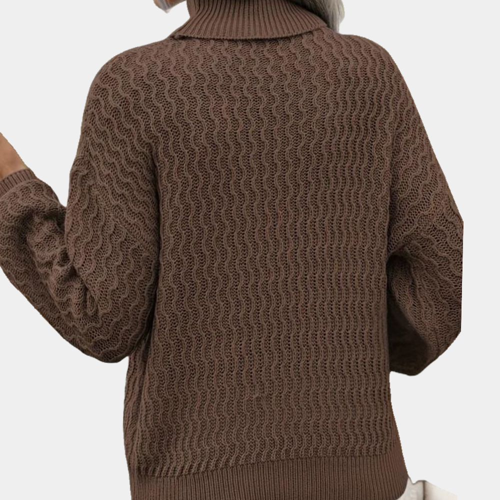 Hanna | Damen Zopfmuster Rollkragenpullover - Elle Zürich