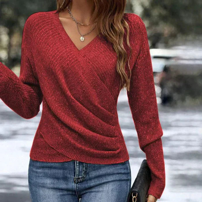 Jessica | Damen Frühlings V-Neck Wickeltop - Elle Zürich