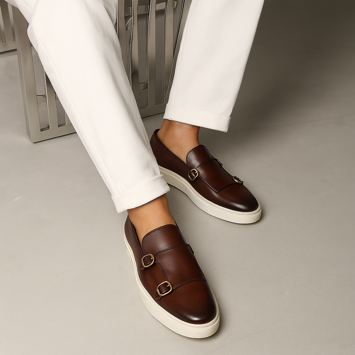 Patrick | Herren Frühling Double Monk Slip-On Loafers mit Schnallen - Elle Zürich