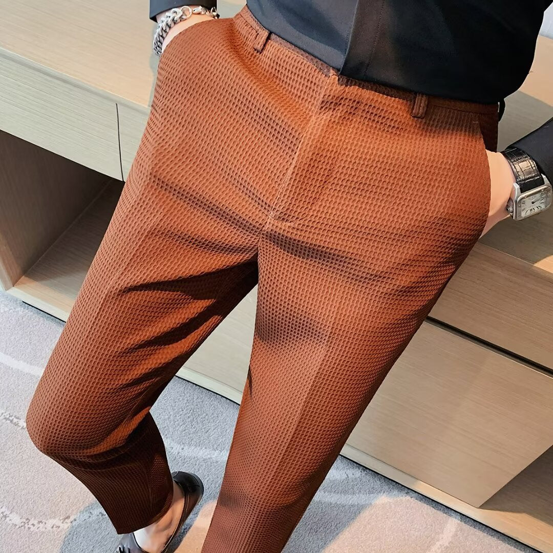 Dominic | Herren Frühling Strukturierte Slim-Fit Hose - Elle Zürich