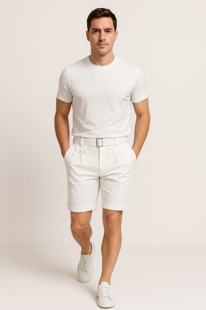 Joseph | Men’s Pleated Tailored Shorts Side Buckles - Elle Zürich