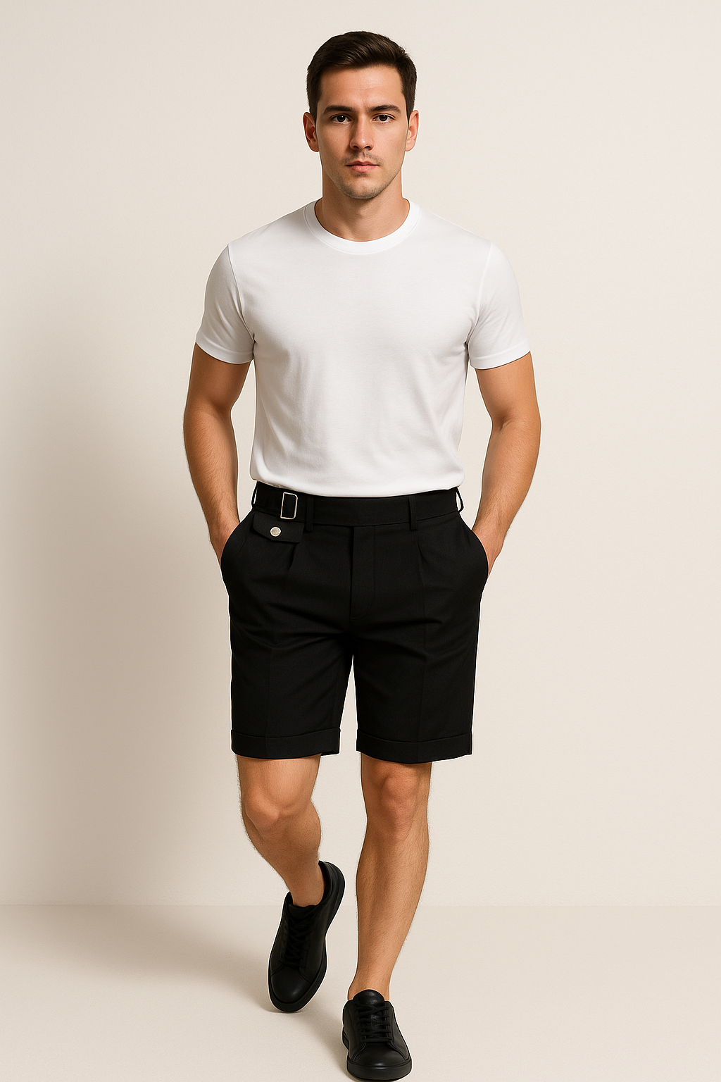 Joseph | Men’s Pleated Tailored Shorts Side Buckles - Elle Zürich