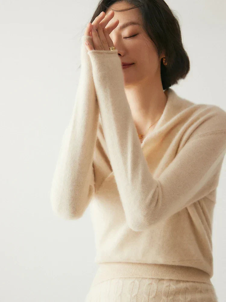Kate | Women’s Elegant Wrap Crossover Chic Sweater - Elle Zürich