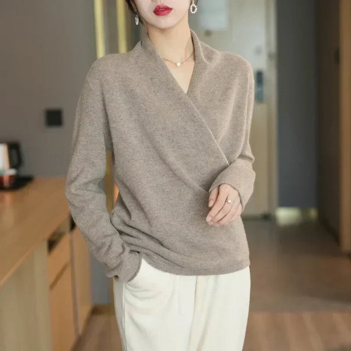 Felicia | Damen Frühlings-Wickelausschnitt-Stricktop - Elle Zürich