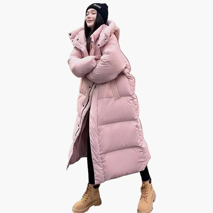 Johanna | Damen Langer Oversized Steppmantel Winterjacke - Elle Zürich