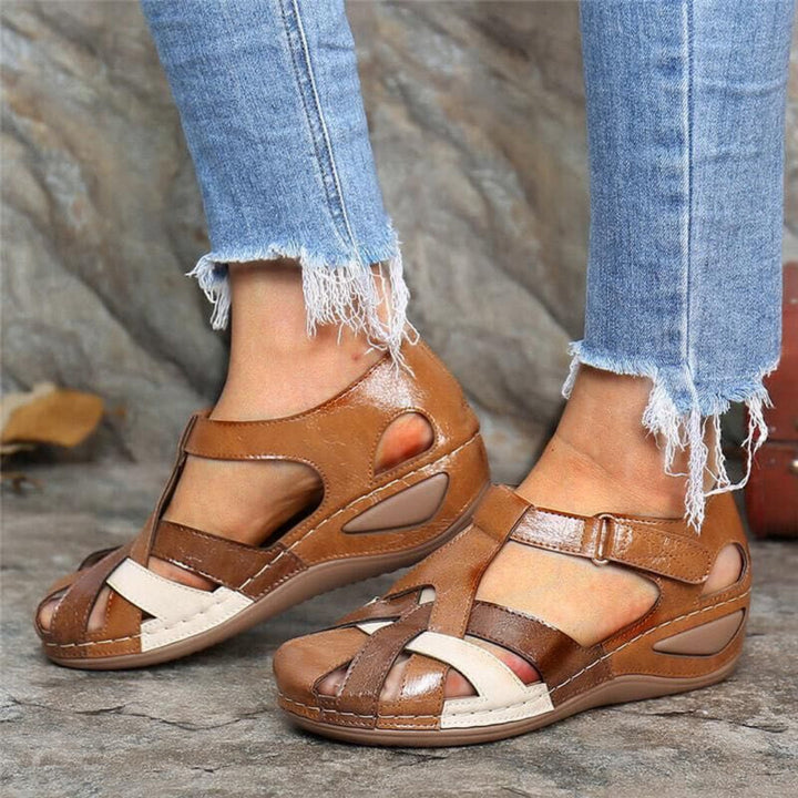 Isabella | Damen Frühlings Colorblock Sandalen mit Geschlossener Spitze - Elle Zürich