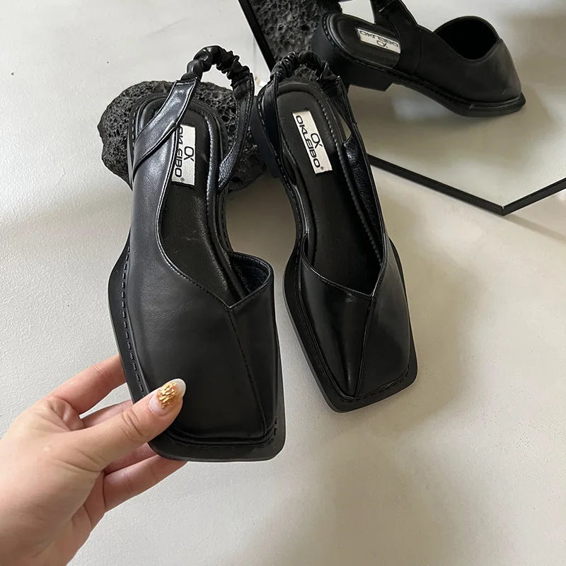 Beatrice | Damen Frühling Minimalistische Slingback Ballerina-Heels - Elle Zürich