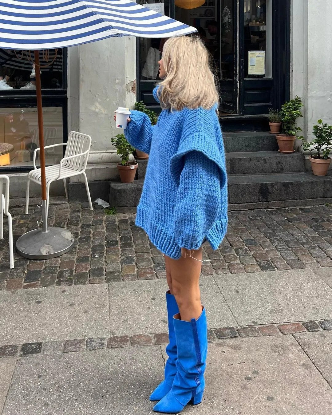 Maria | Damen Frühlings Oversize Strickkleid - Elle Zürich