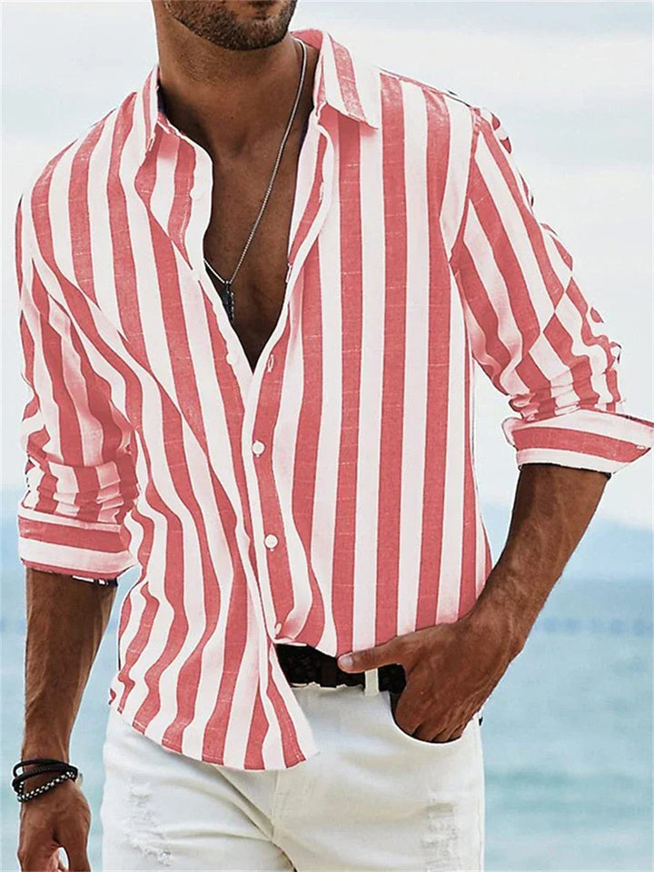 Adrian | Gestreiftes Herren Button-Down Freizeithemd - Elle Zürich