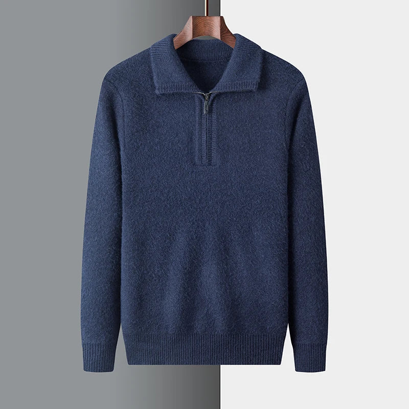Malte | Herren Winter-Strickpullover mit Half-Zip - Elle Zürich